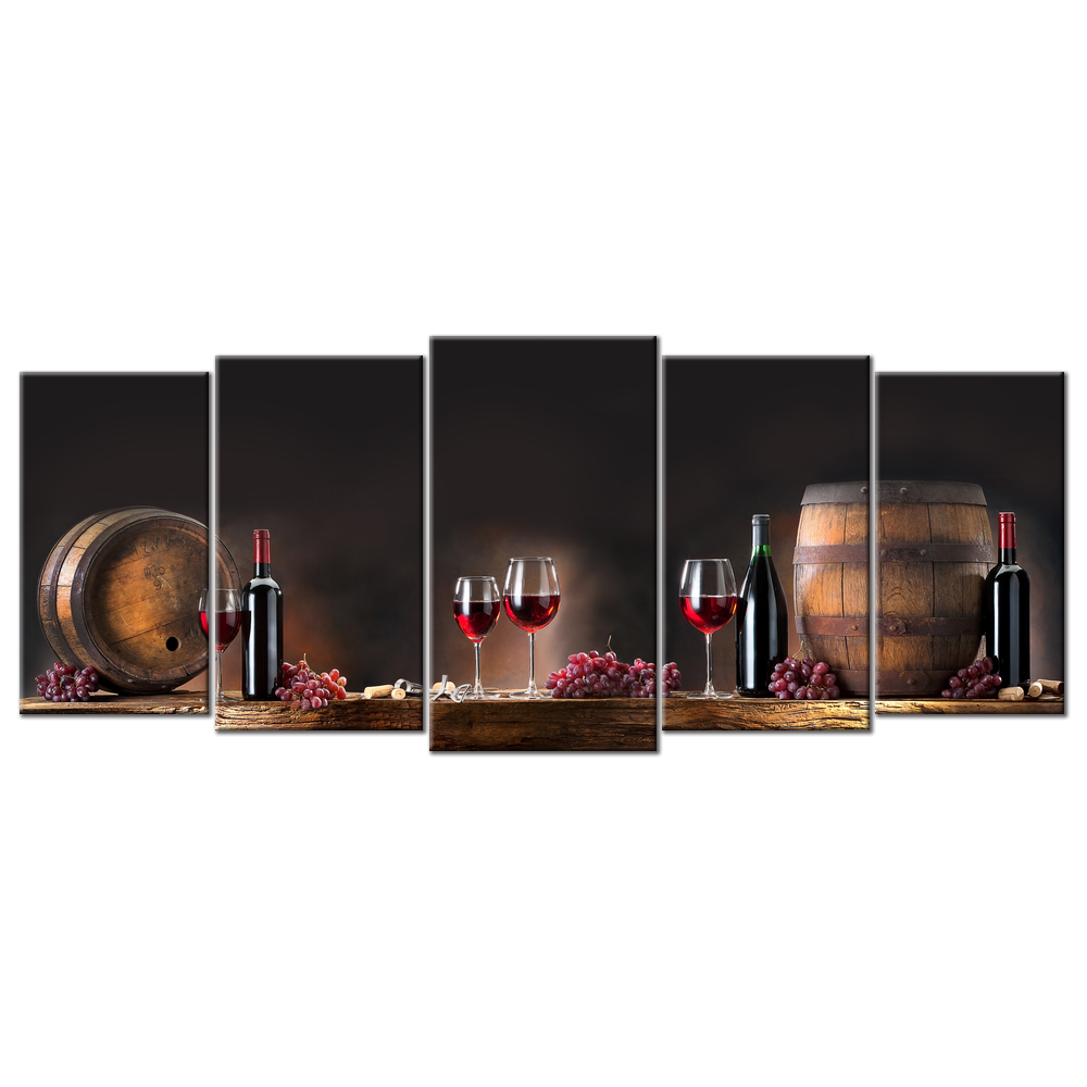Wine Barrels - 5 panels