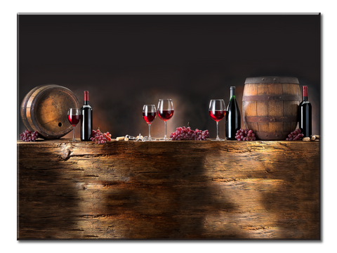 Wine Barrels - 1 panel