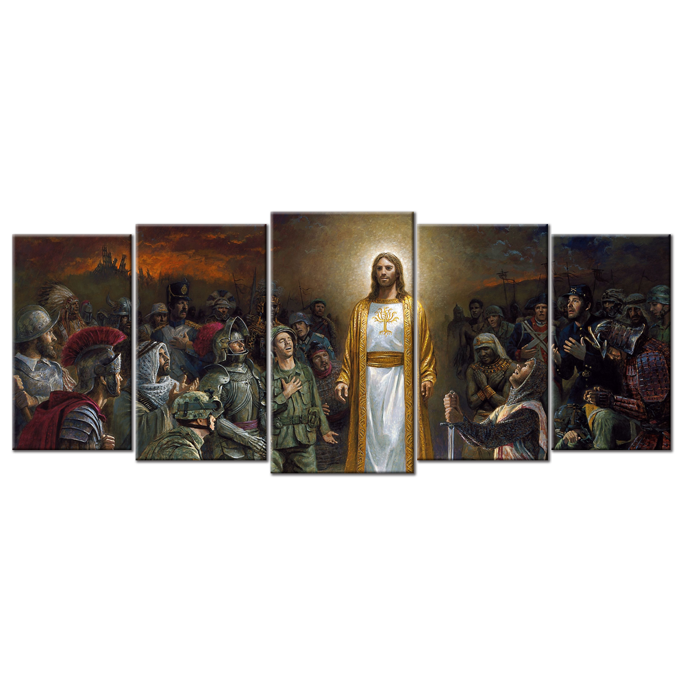 Jesus With Different Soldiers- 5 panels