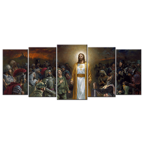 Jesus With Different Soldiers- 5 panels