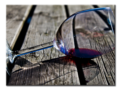 Red Wine Glass Pier Boards - 1 panel