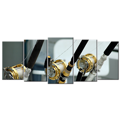 Three Fishing Rods - 5 Panels L