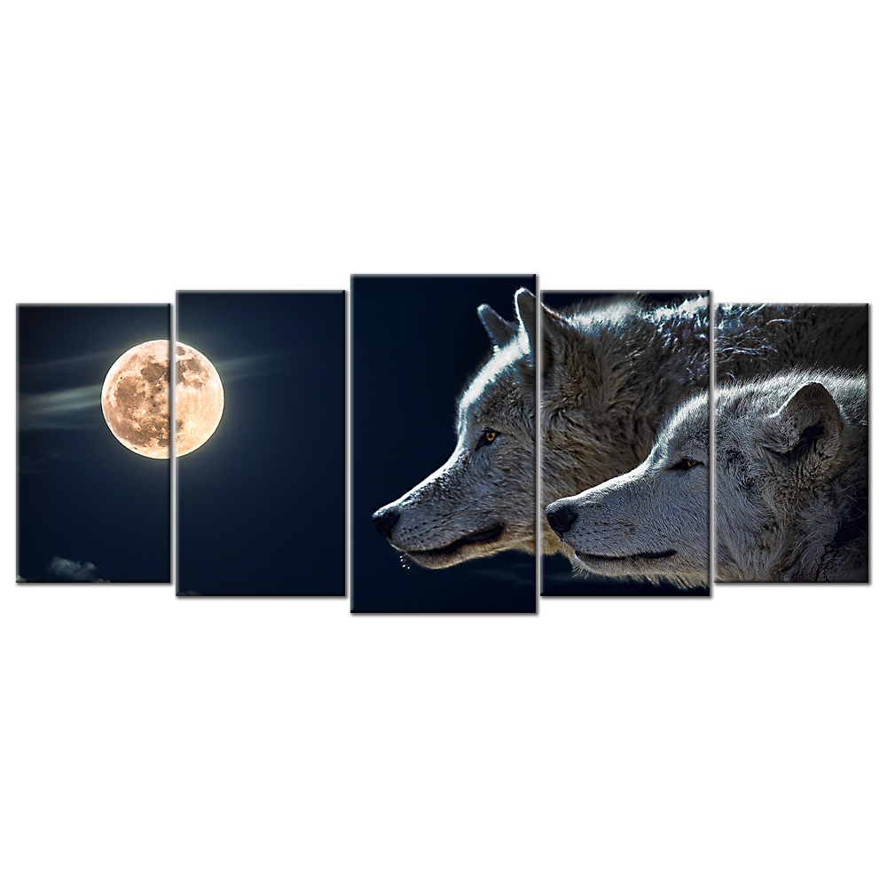 Wolves- Moon - 5 Panels L