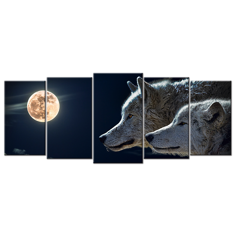 Wolves- Moon - 5 Panels L