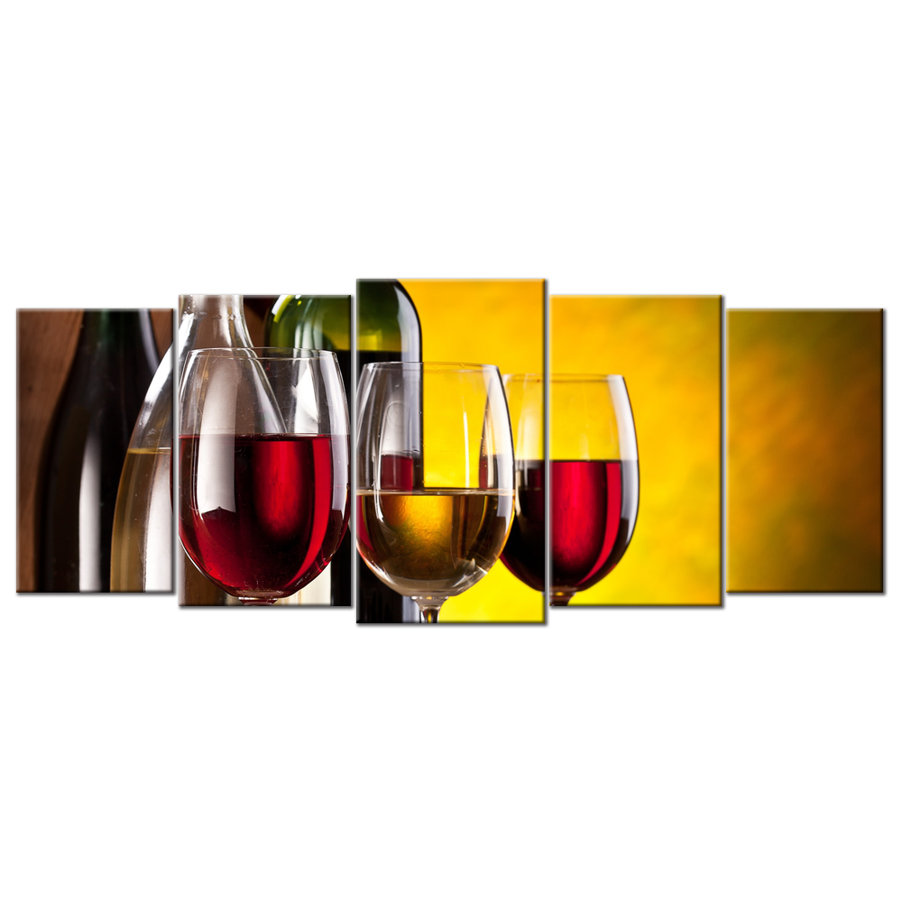 Red & White Wine Glasses- 5 panels XL