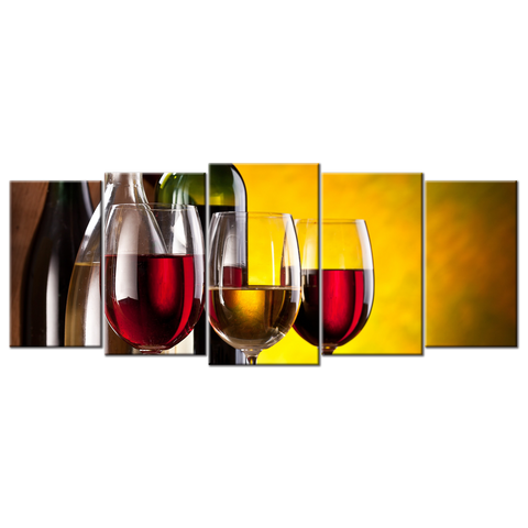 Red & White Wine Glasses- 5 panels XL
