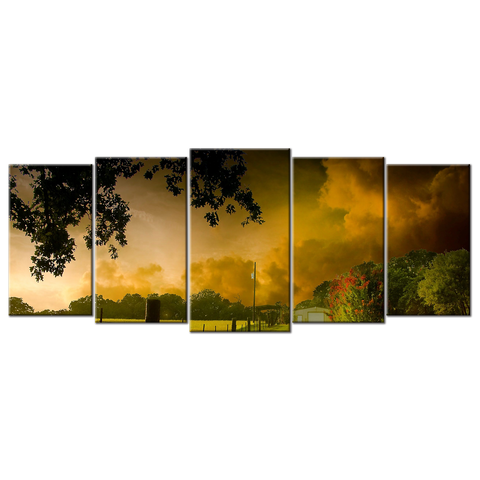 Village Scenery Beautiful Landscape - 5 panelS XL