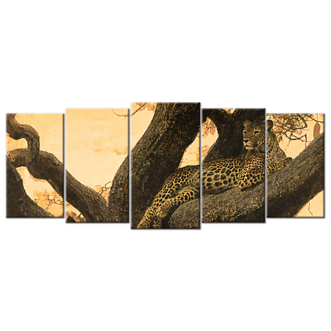 Leopard On The Trunk - 5 Panels L
