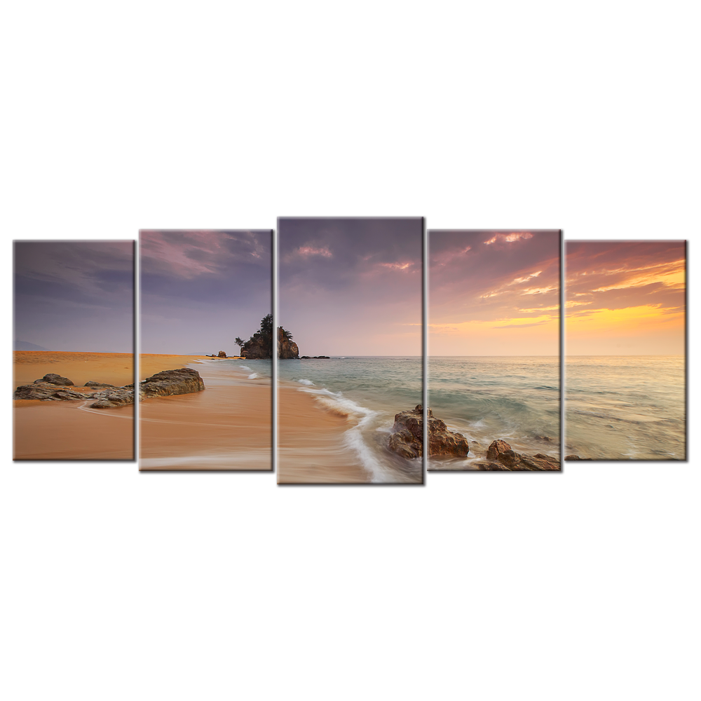Beach Cloudy Water Movement - 5 panels XL