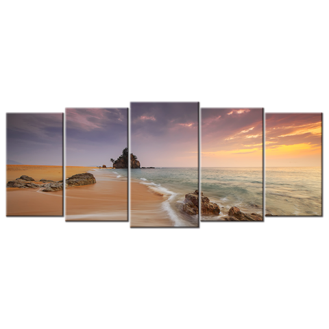 Beach Cloudy Water Movement - 5 panels XL