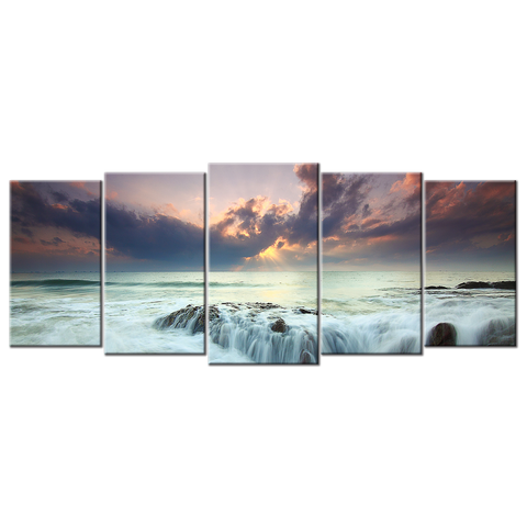 Large Body Of Water Sunset - 5 panels L