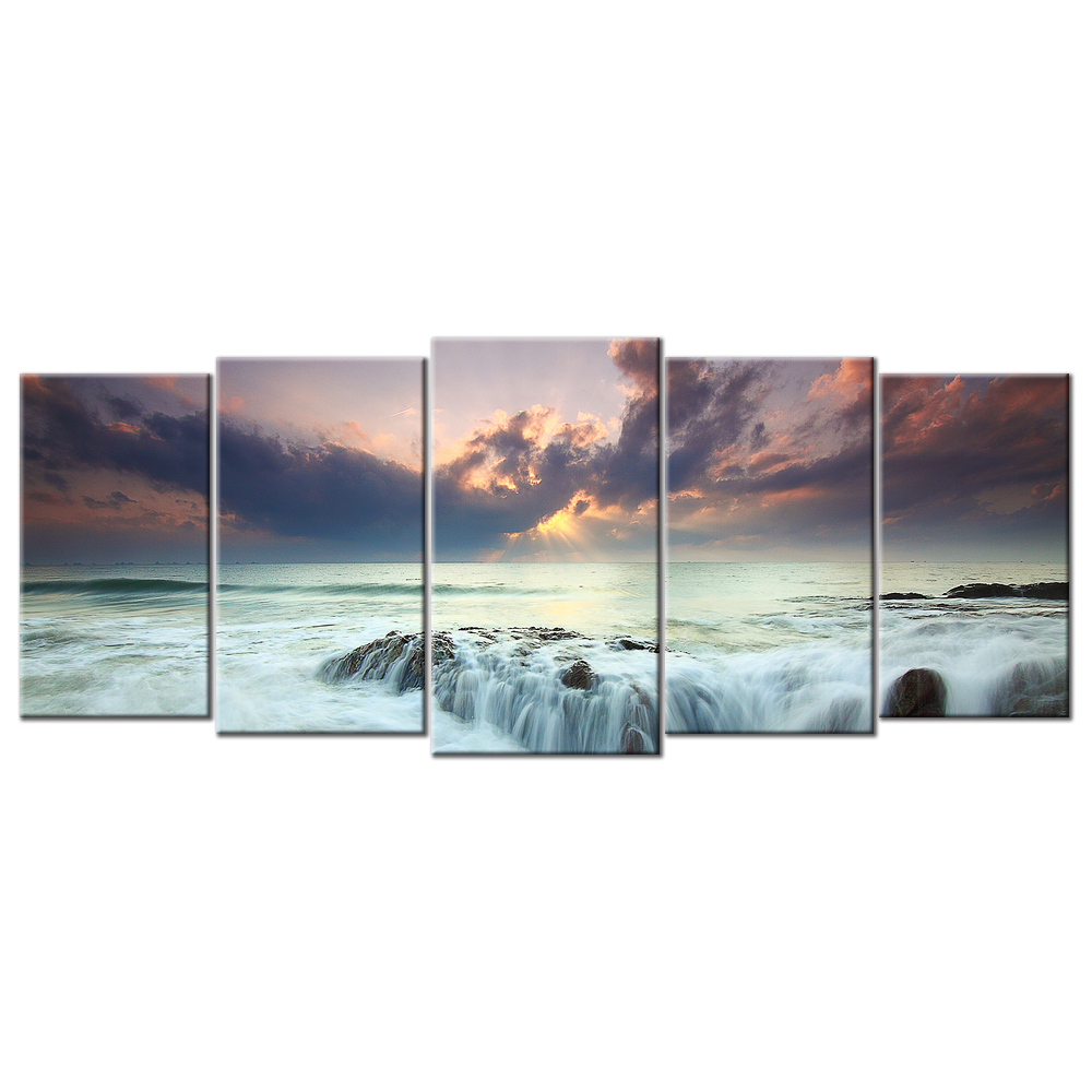 Large Body Of Water Sunset - 5 panels XL