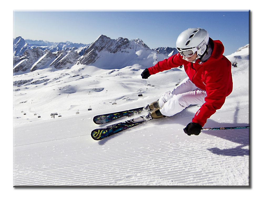 Snow Mountains Blue Skies Skiing Carving - 1 Panel L