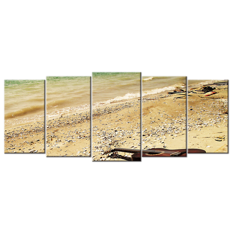 Guitar Sea Beach Music - 5 Panels L