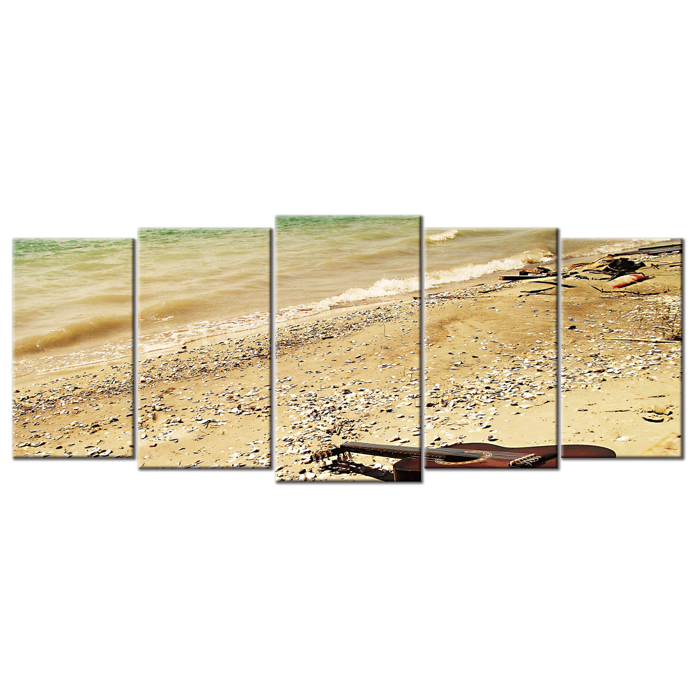 Guitar Sea Beach Music - 5 Panels XL
