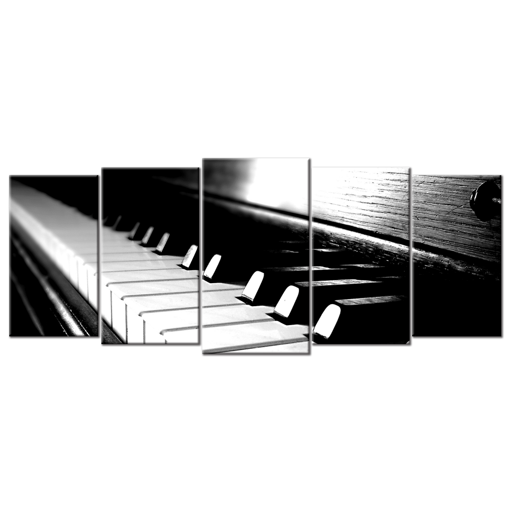 Piano Keys Light Reflection Wood - 5 Panels L