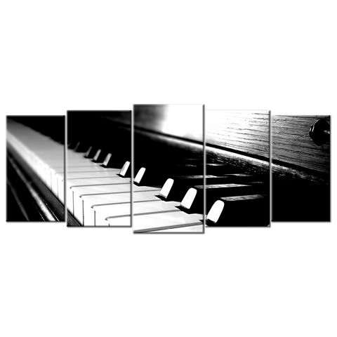 Piano Keys Light Reflection Wood - 5 Panels L