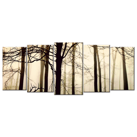 Forest Fog Wild Boar - 5 panels L