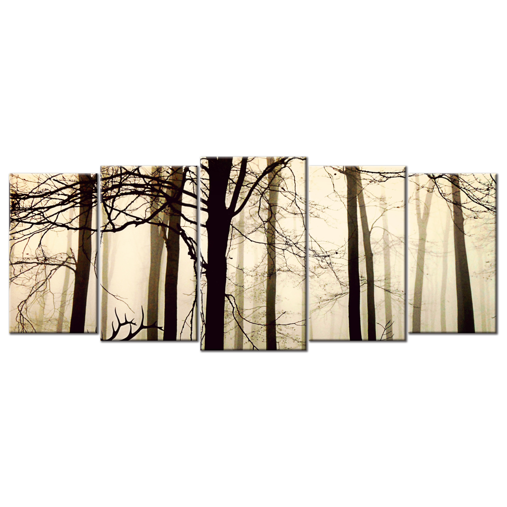 Forest Fog Wild Boar - 5 panels XL