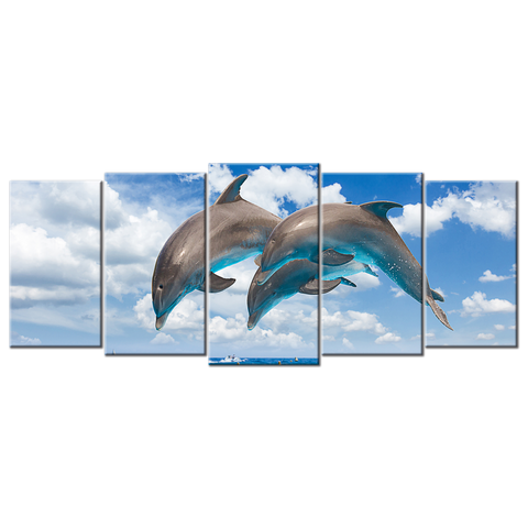 Jumping Dolphins - 5 panels XL