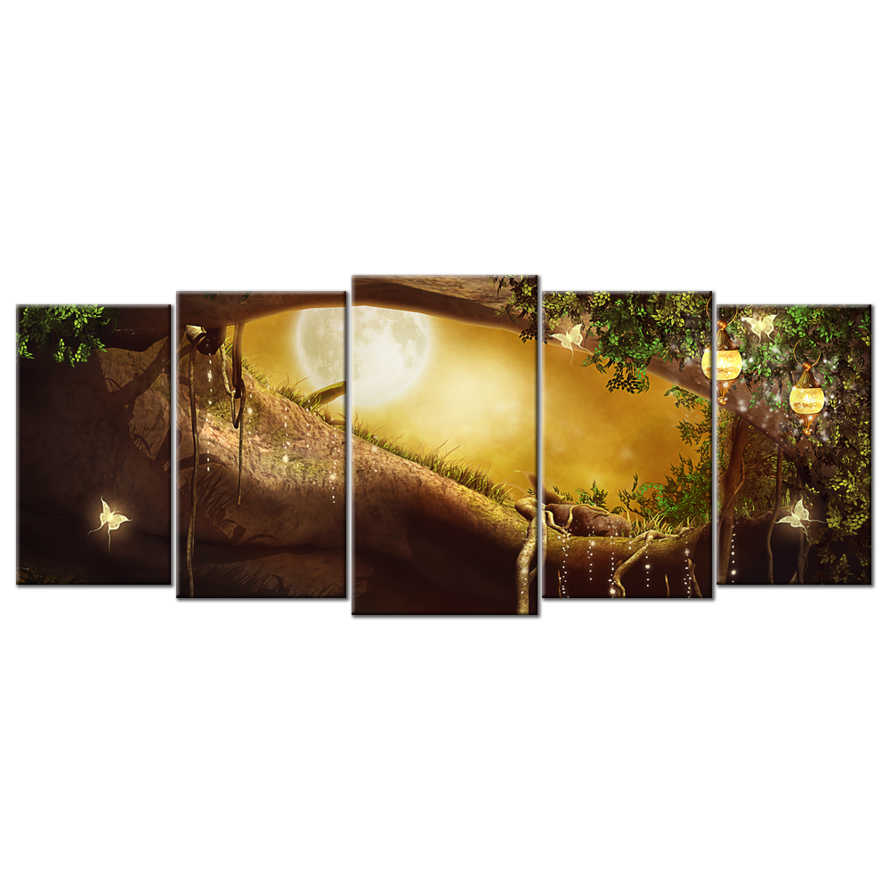 Forest Lawn Night - 5 panels L