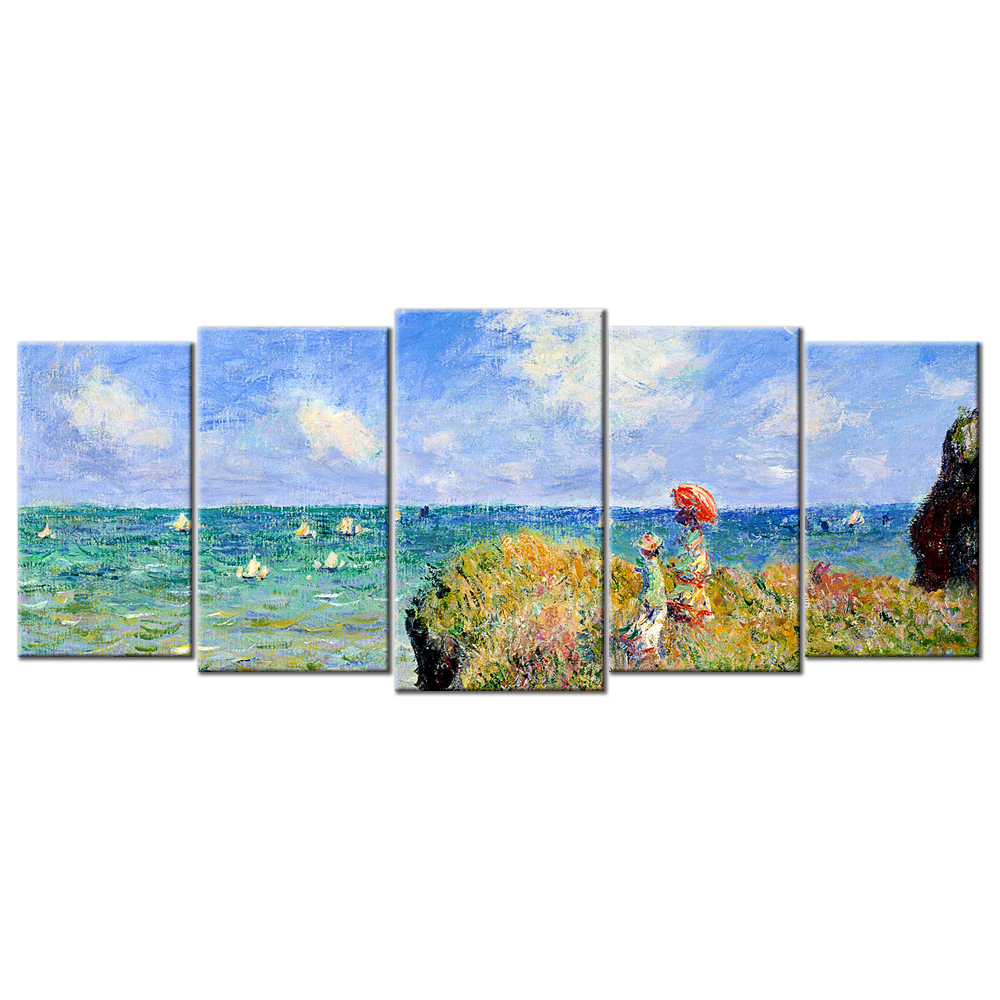 Monet Oil Painting Stock Photo 01 - 5 panels L