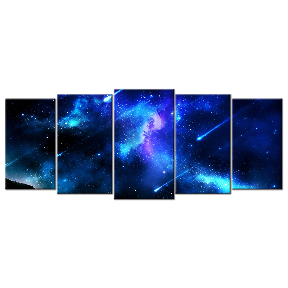 Blue Meteor Shower - 5 Panels L